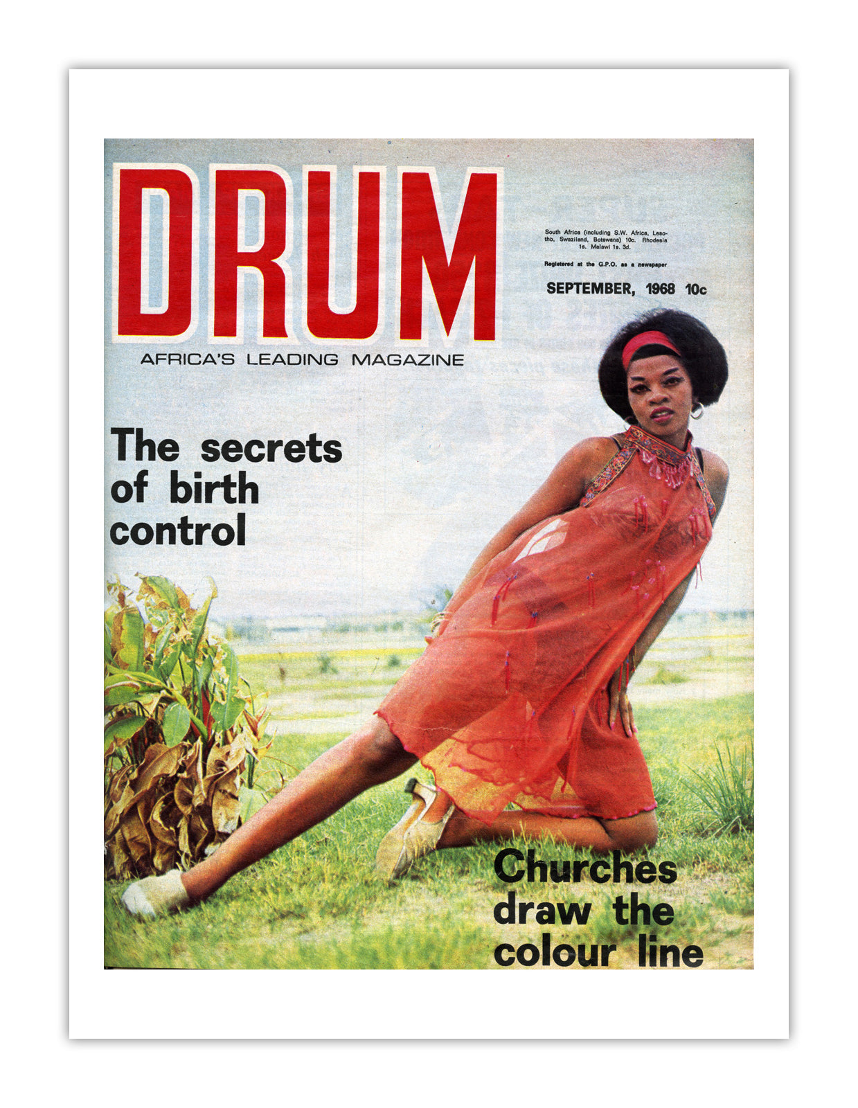 South Africa Drum Magazine cover, September 1968 – archival poster print