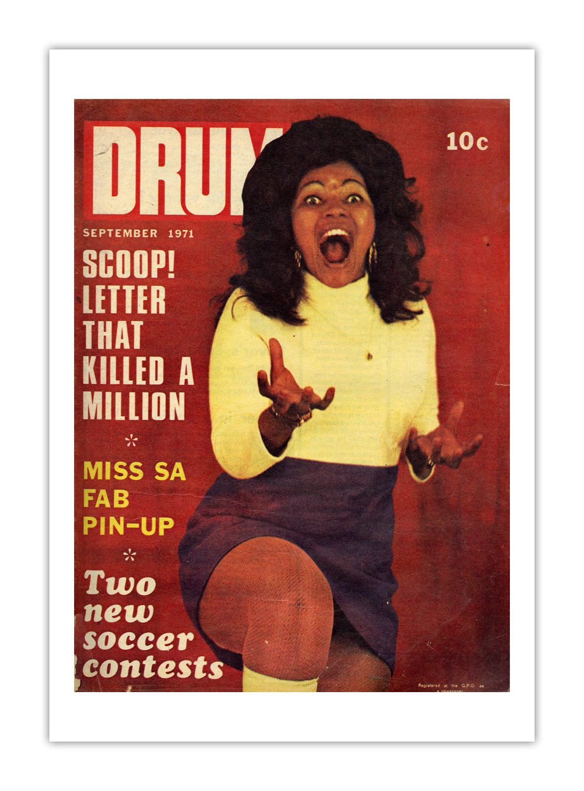 South Africa Drum Magazine cover, September 1971 – archival poster print