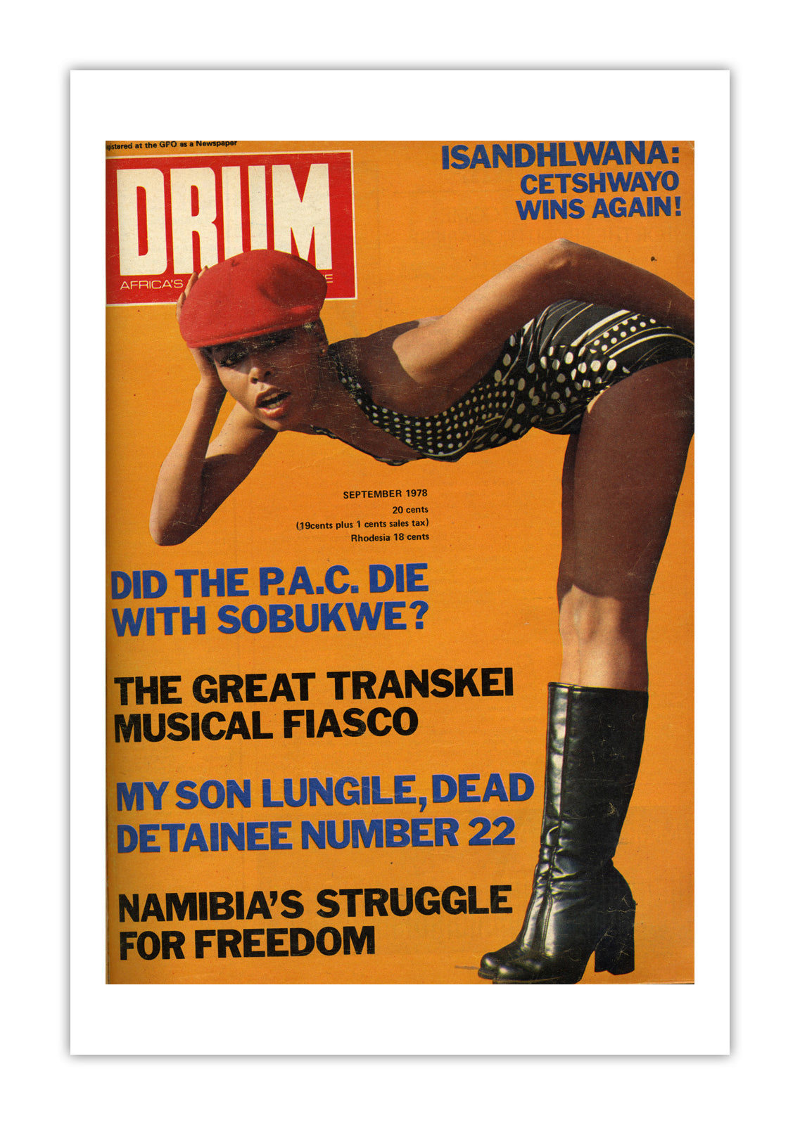 South Africa Drum Magazine cover, September 1978 – archival poster print