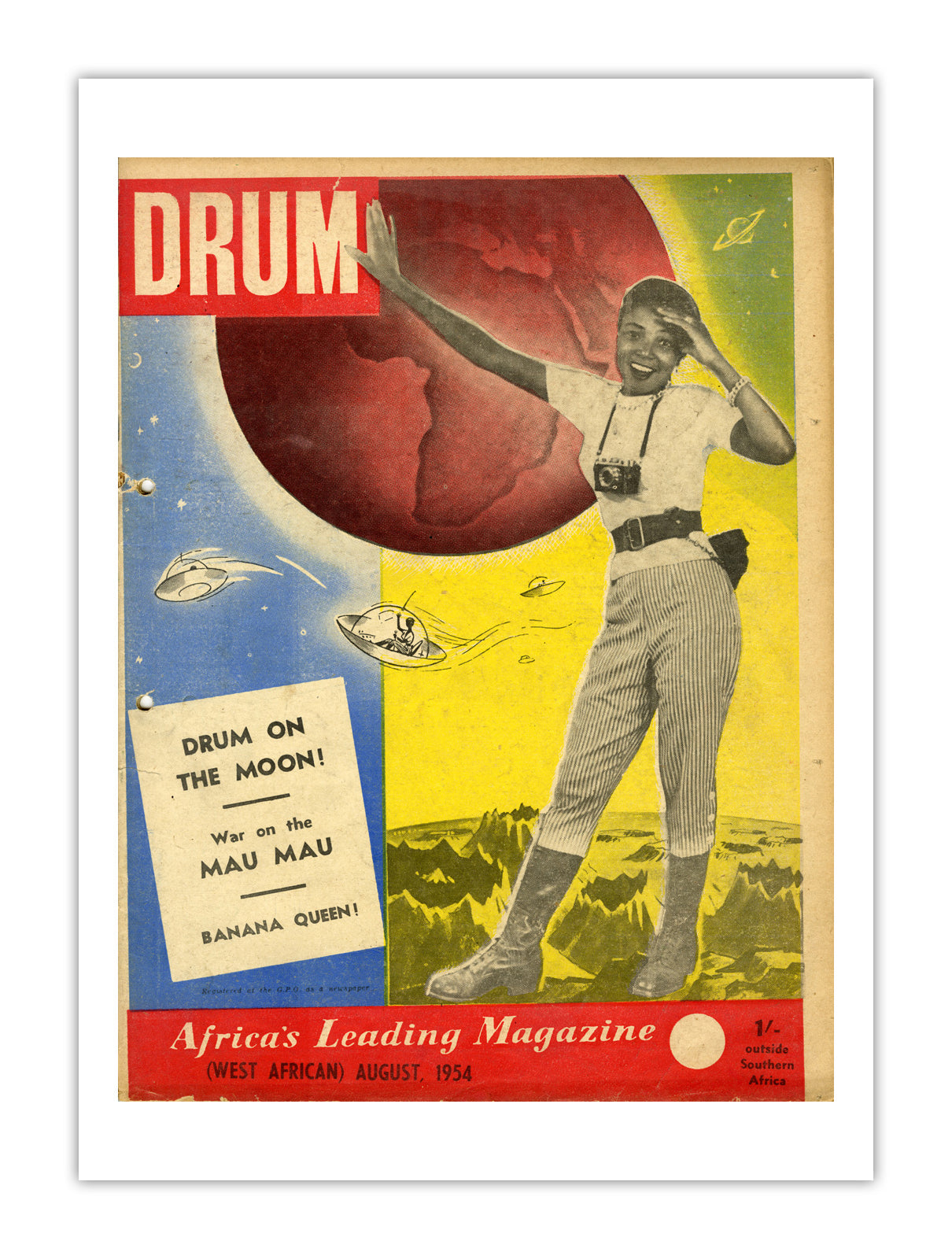 West Africa Drum Magazine cover, August 1954 – archival poster print