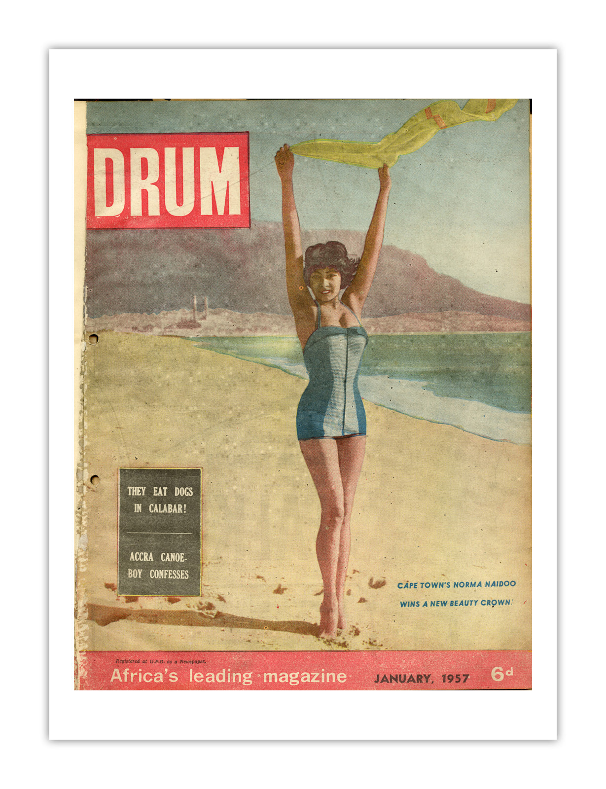 West Africa Drum Magazine cover, January 1957 – archival poster print
