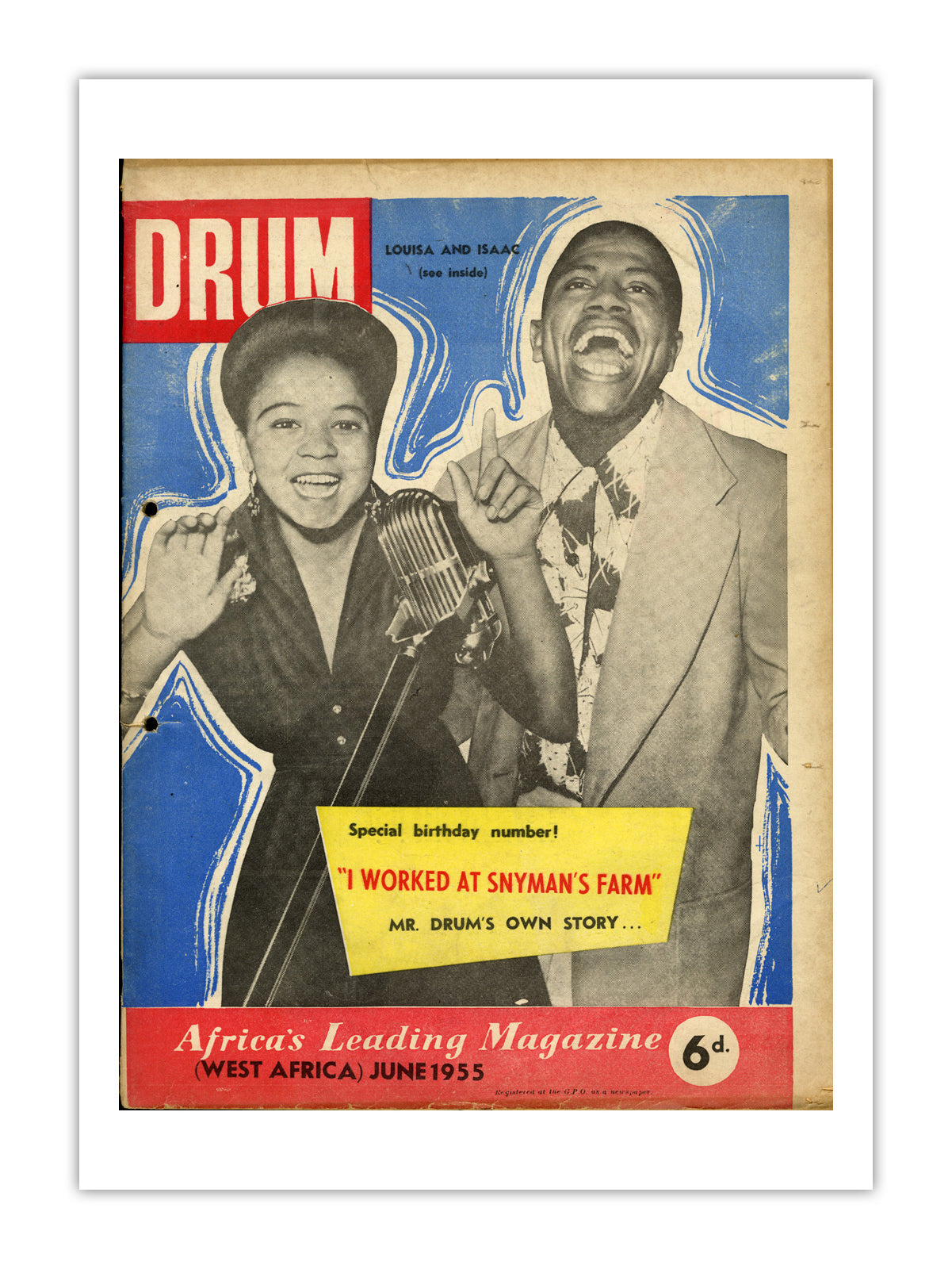 West Africa Drum Magazine cover, June 1955 – archival poster print