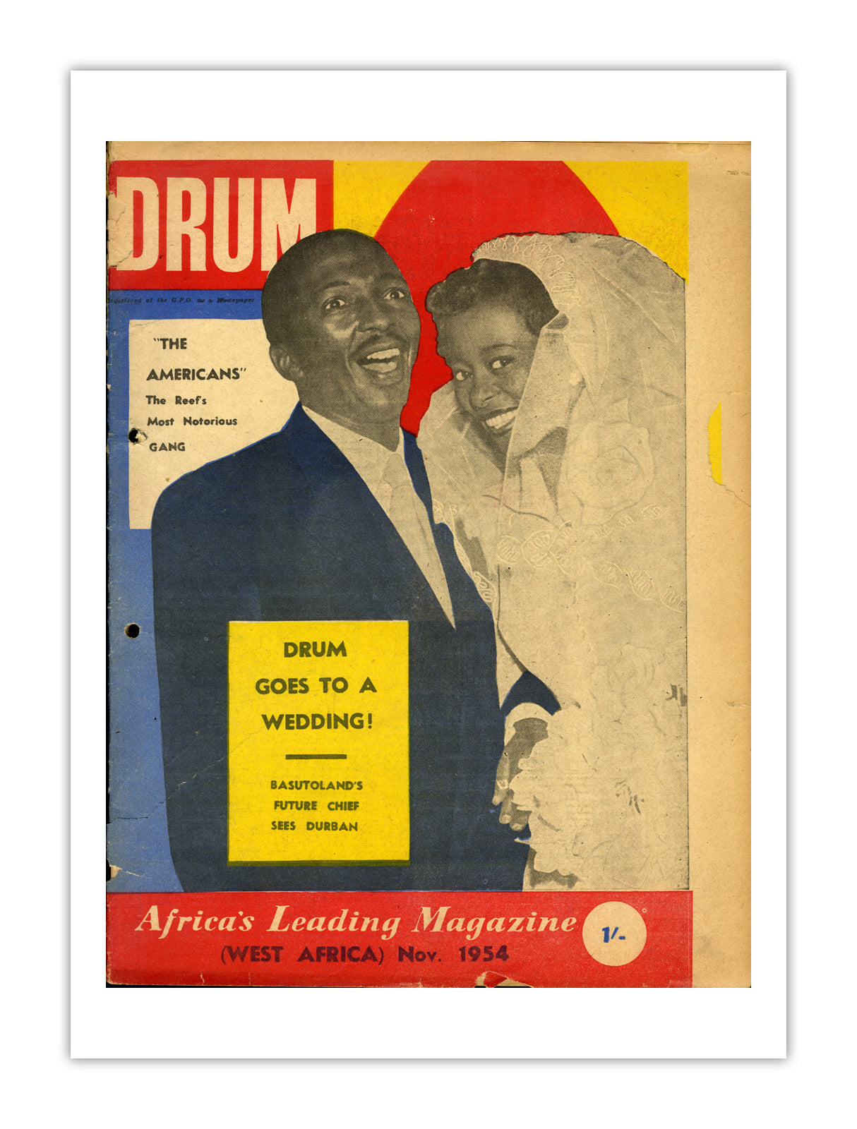 West Africa Drum Magazine cover, November 1954 – archival poster print