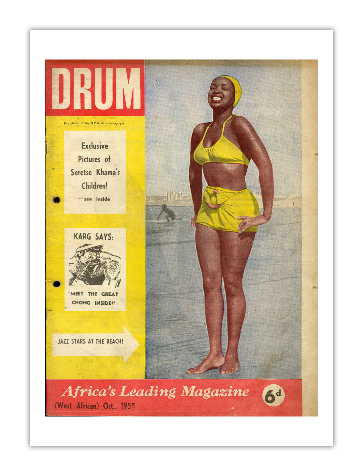 West Africa Drum Magazine cover, October 1955 – archival poster print