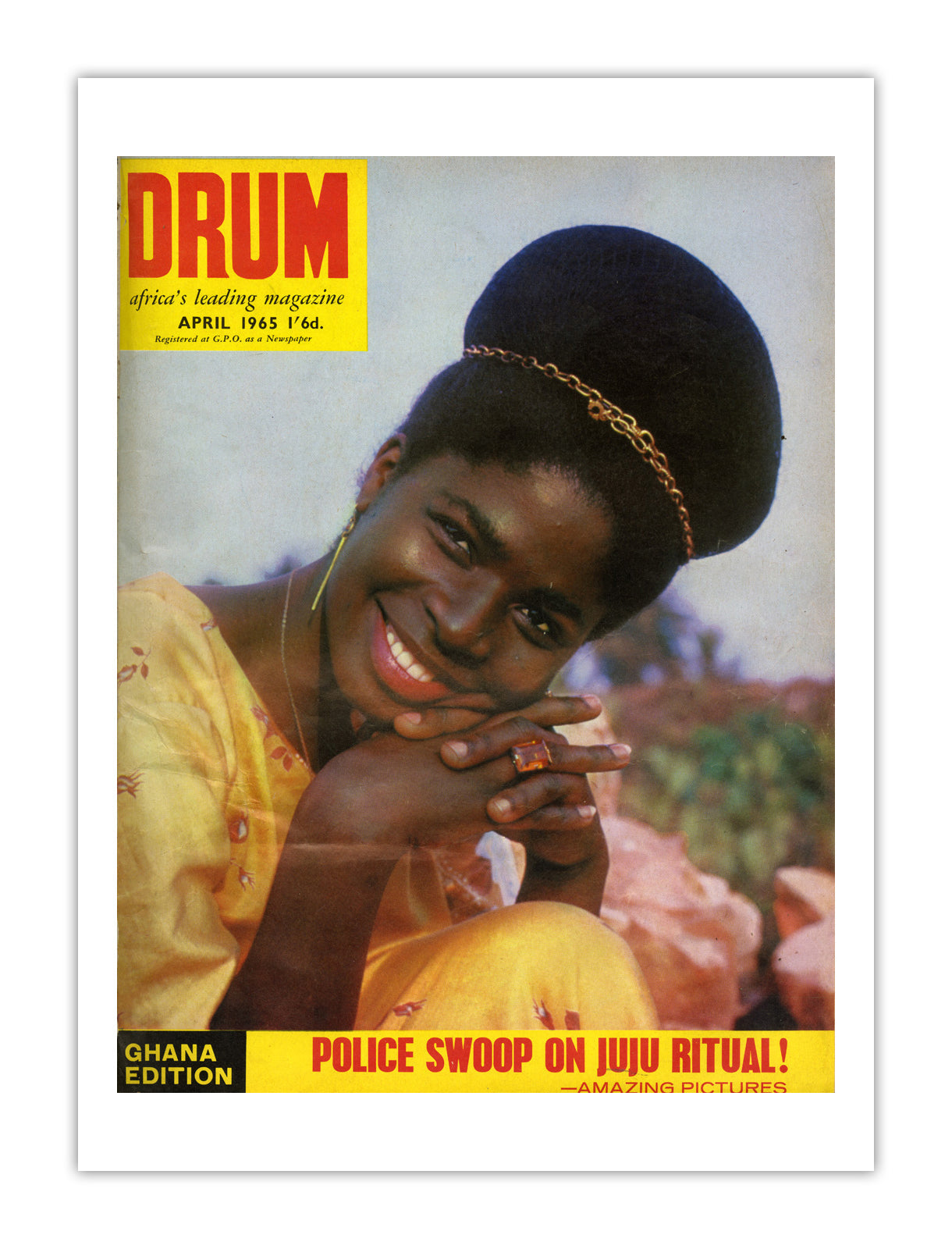 Ghana Drum Magazine cover, April 1965 – archival poster print