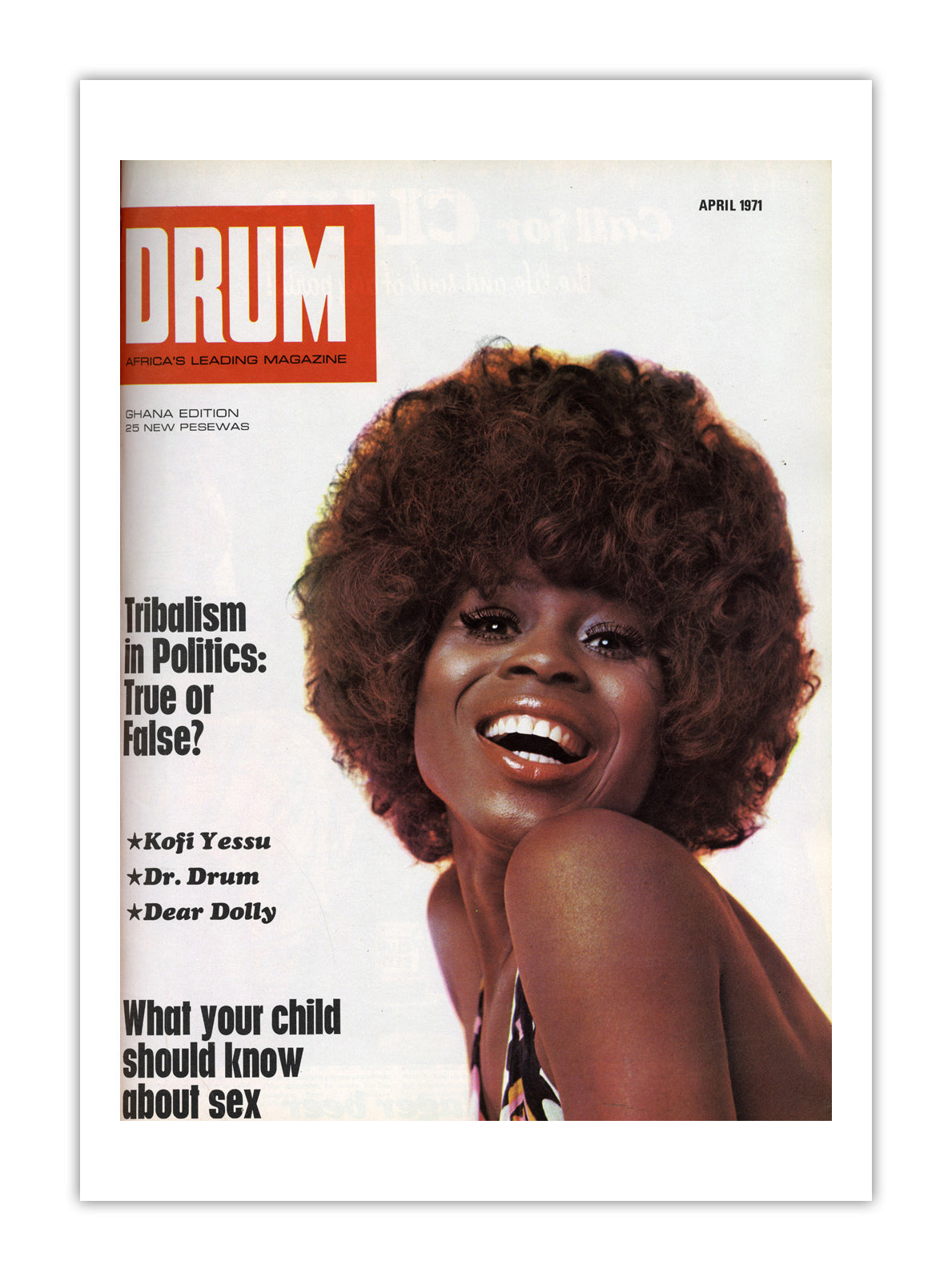Ghana Drum Magazine cover, April 1971 – archival poster print