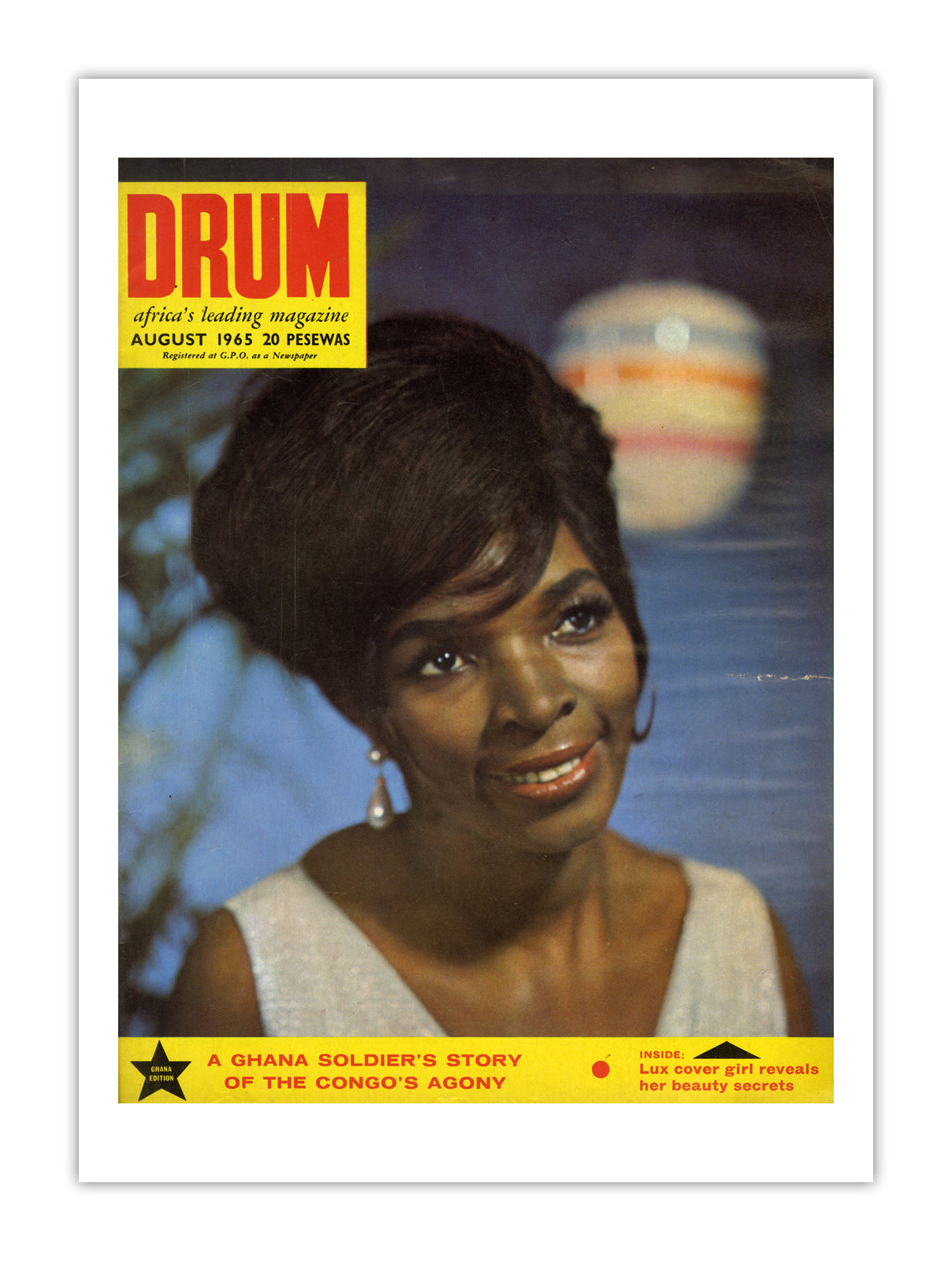 Ghana Drum Magazine cover, August 1965 – archival poster print