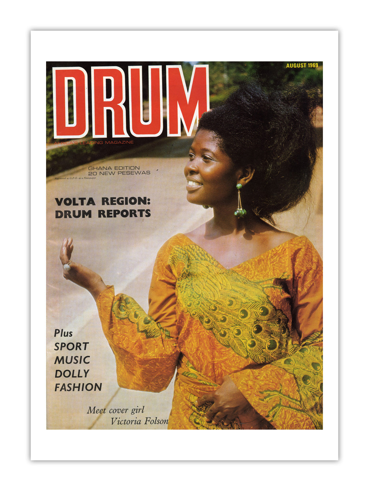 Ghana Drum Magazine cover, August 1969 – archival poster print