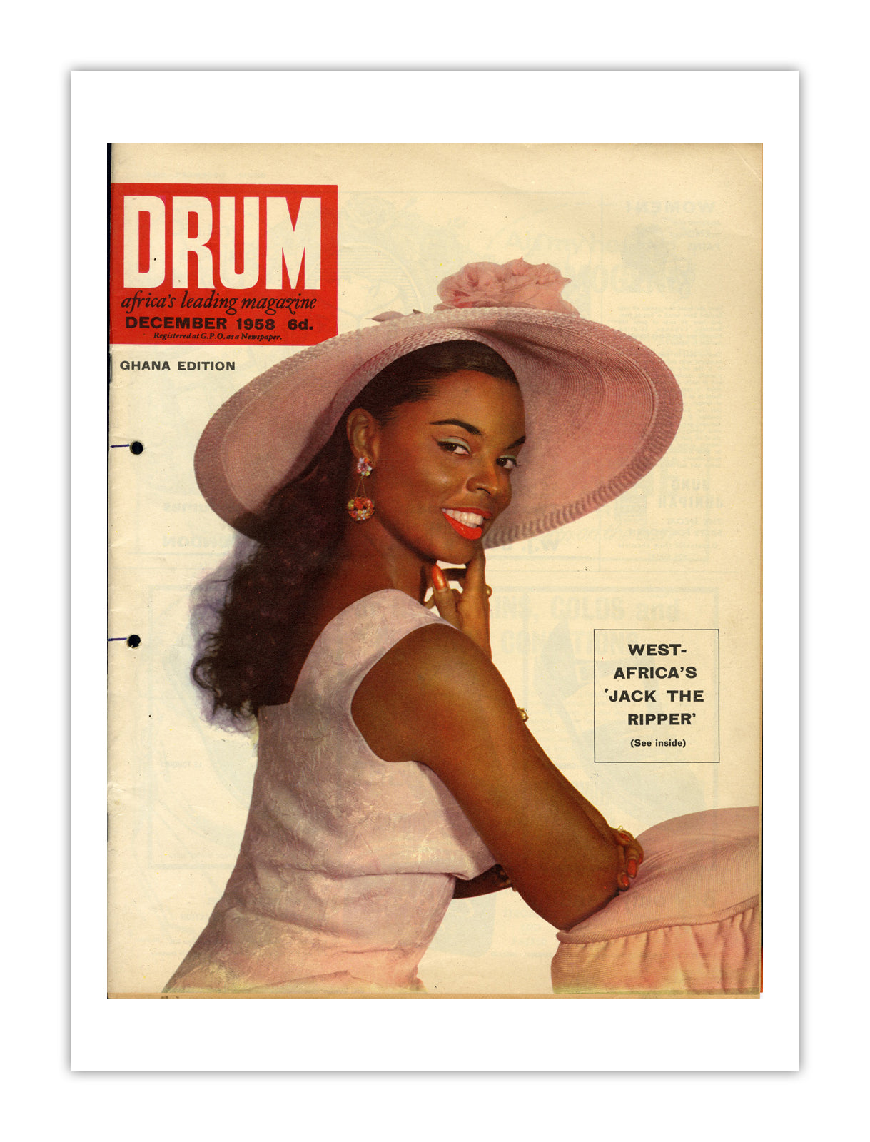 Ghana Drum Magazine cover, December 1958 – archival poster print