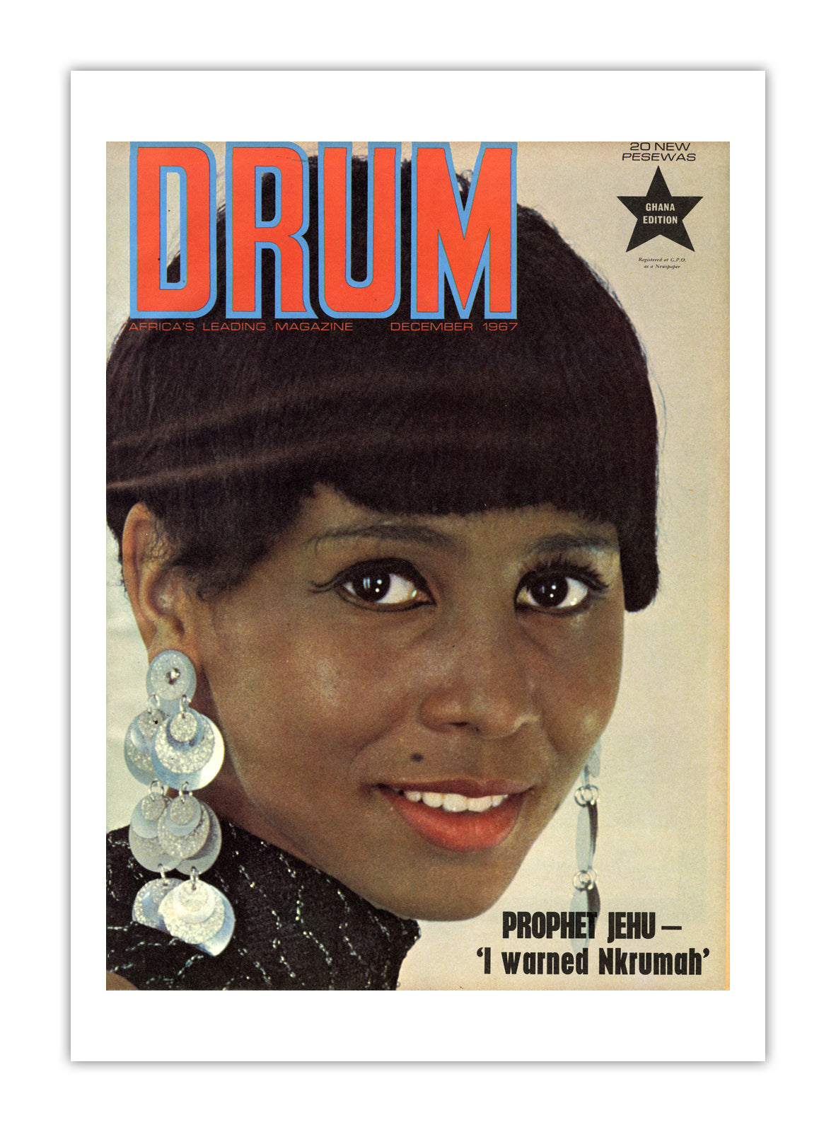 Ghana Drum Magazine cover, December 1967 – archival poster print