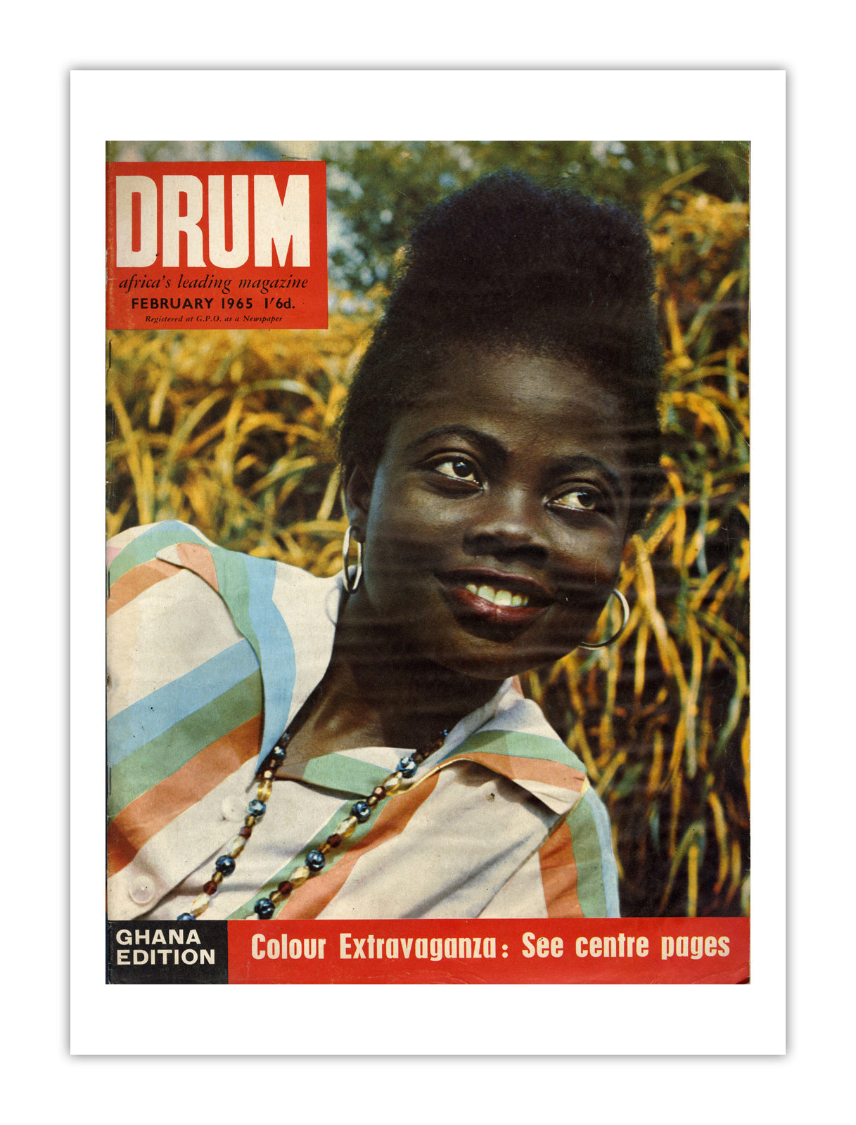 Ghana Drum Magazine cover, February 1965 – archival poster print