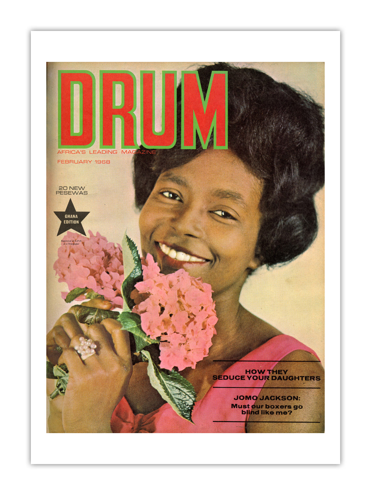 Ghana Drum Magazine cover, February 1968 – archival poster print
