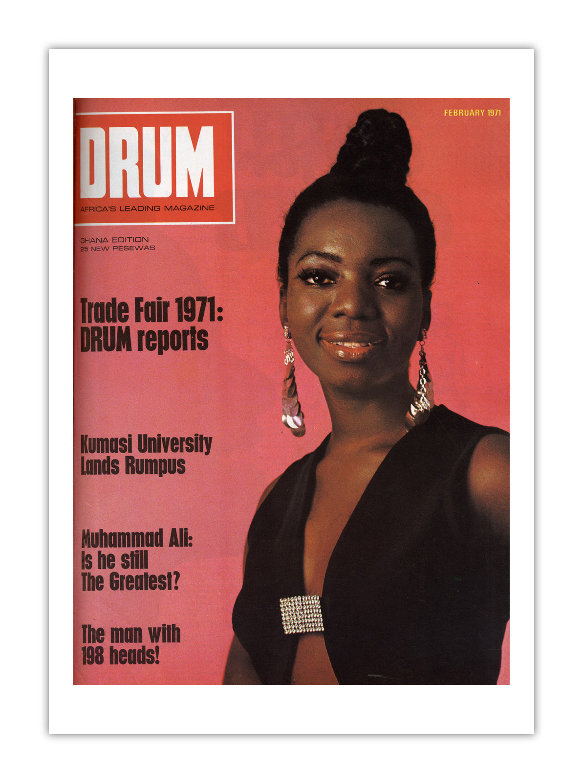 Ghana Drum Magazine cover, February 1971 – archival poster print
