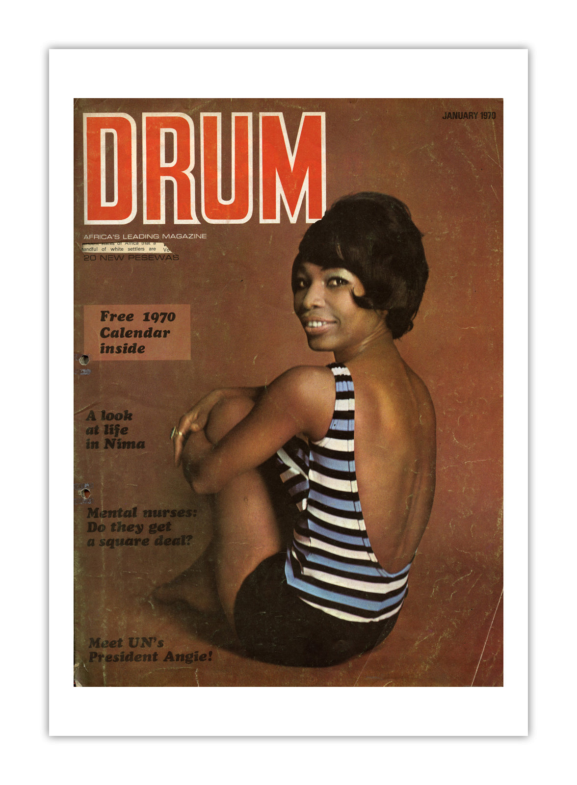 Ghana Drum Magazine cover, January 1970 – archival poster print