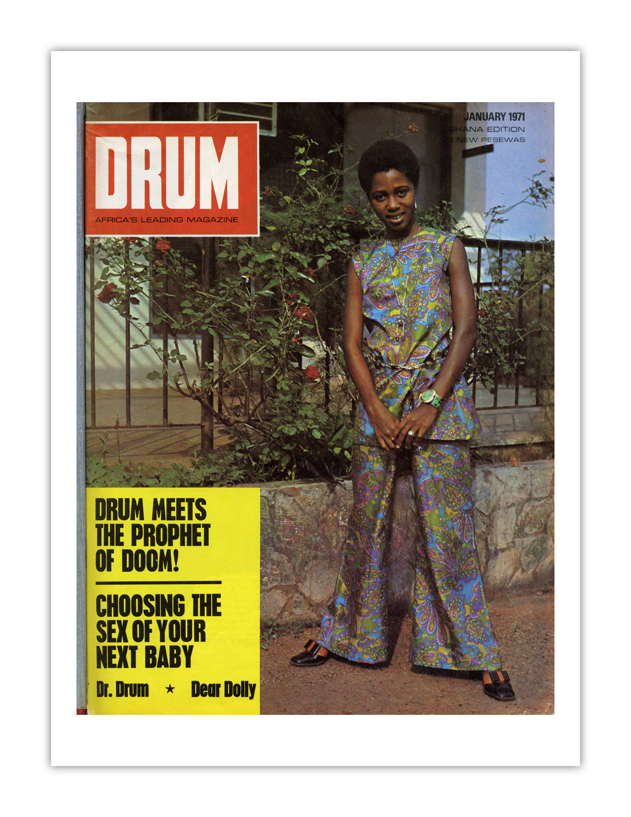 Ghana Drum Magazine cover, January 1971 – archival poster print