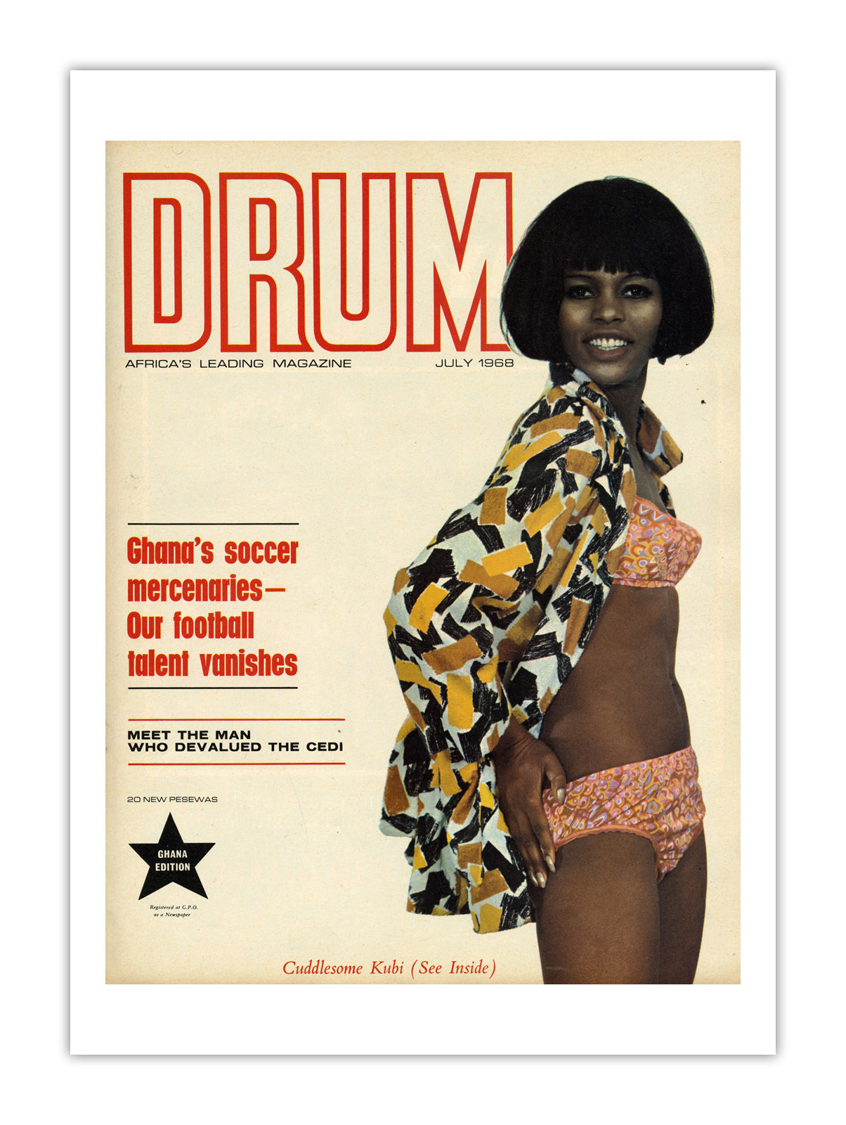 Ghana Drum Magazine cover, July 1968 – archival poster print