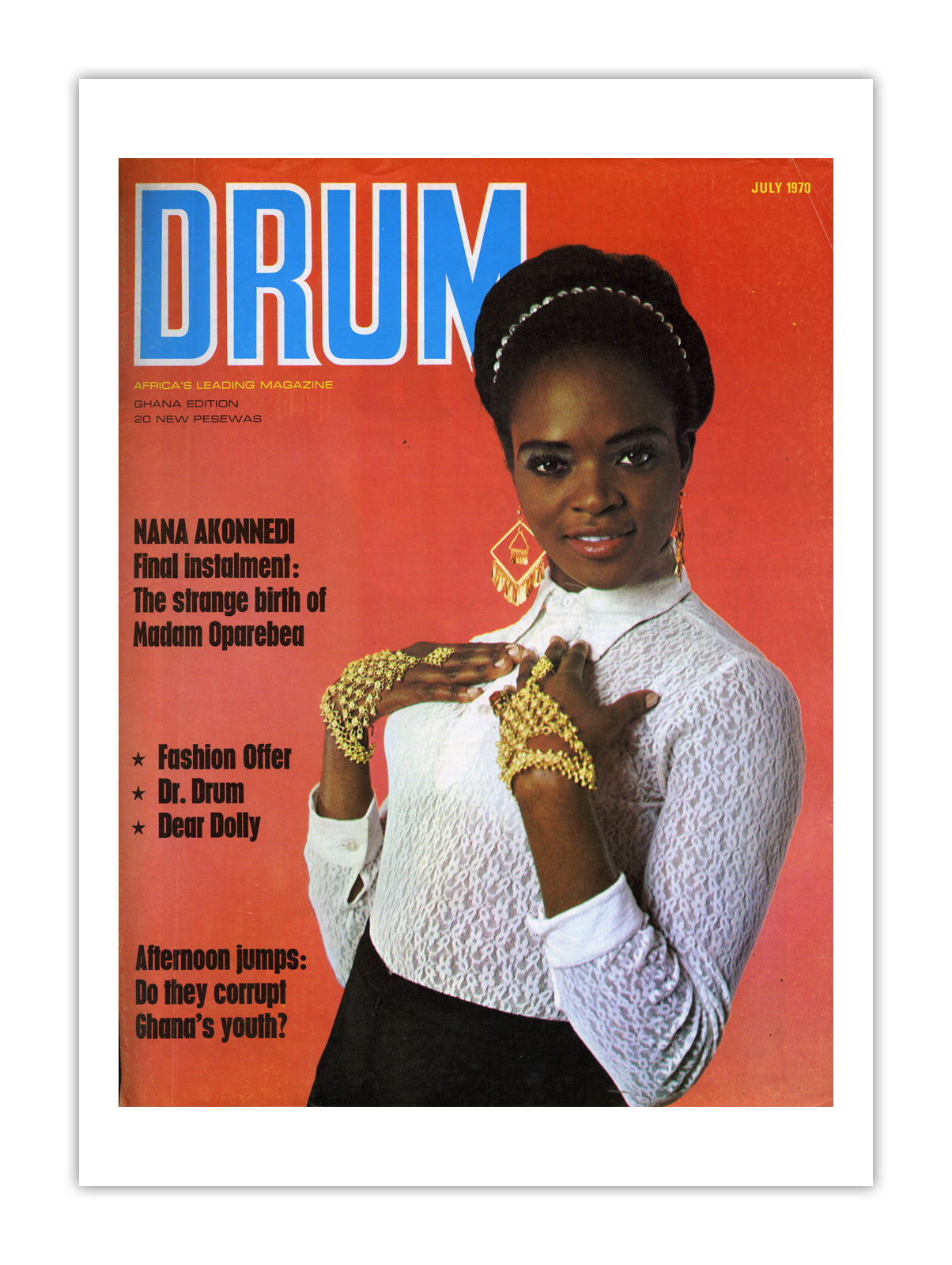Ghana Drum Magazine cover, July 1970 – archival poster print