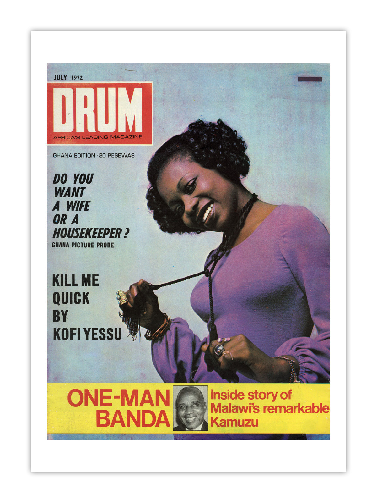 Ghana Drum Magazine cover, June 1972 – archival poster print
