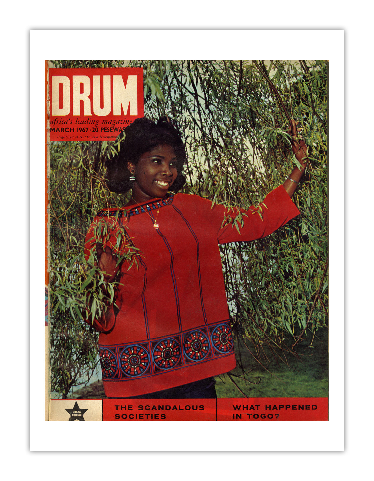 Ghana Drum Magazine cover, March 1967 – archival poster print
