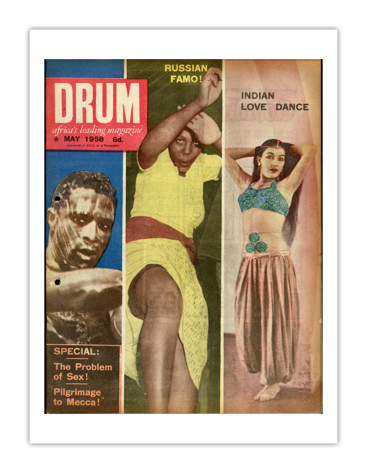 Ghana Drum Magazine cover, May 1958 – archival poster print