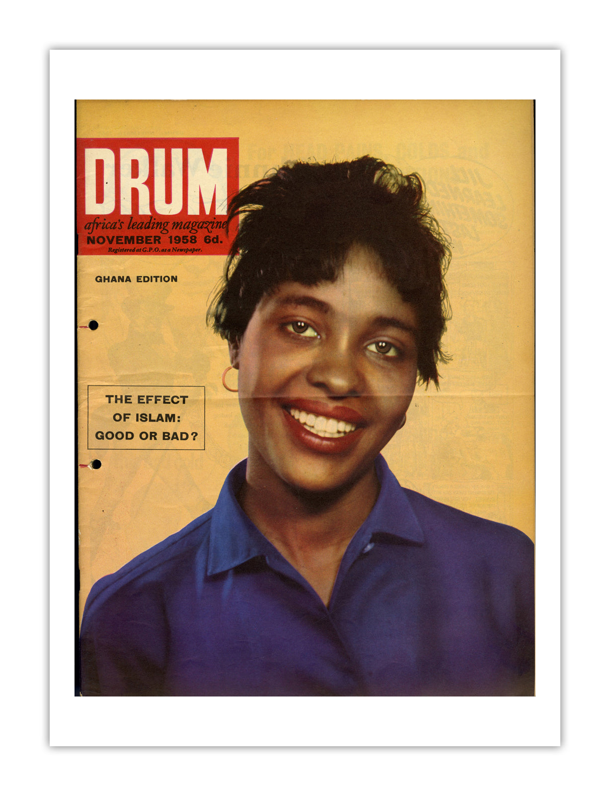 Ghana Drum Magazine cover, November 1958 – archival poster print