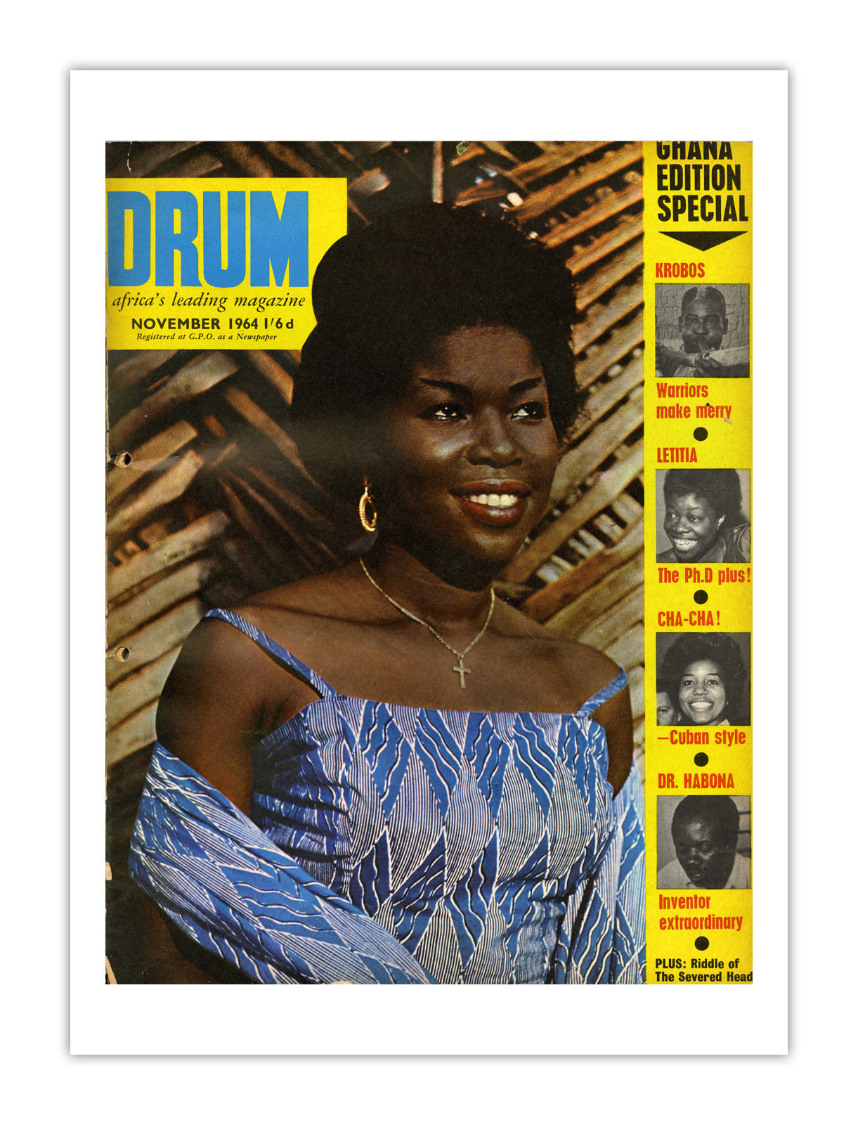 Ghana Drum Magazine cover, November 1964 – archival poster print