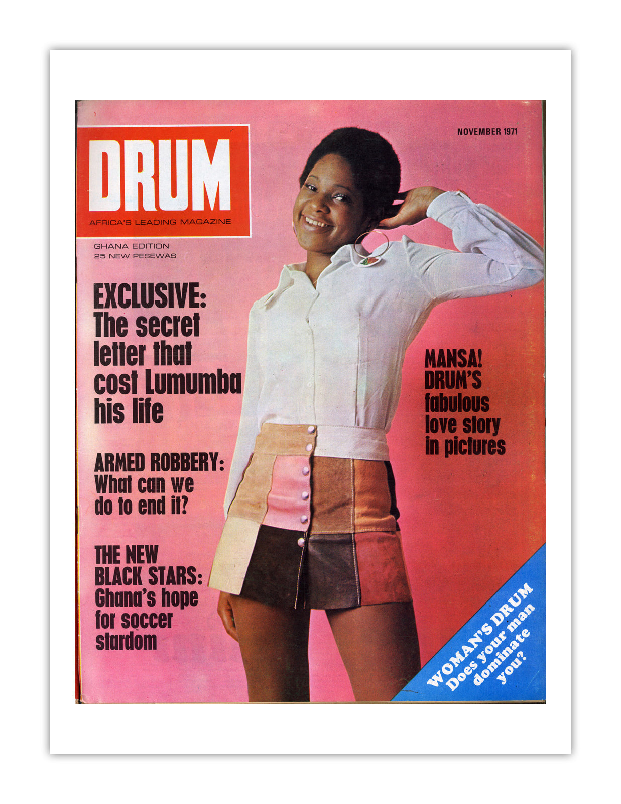 Ghana Drum Magazine cover, November 1971 – archival poster print