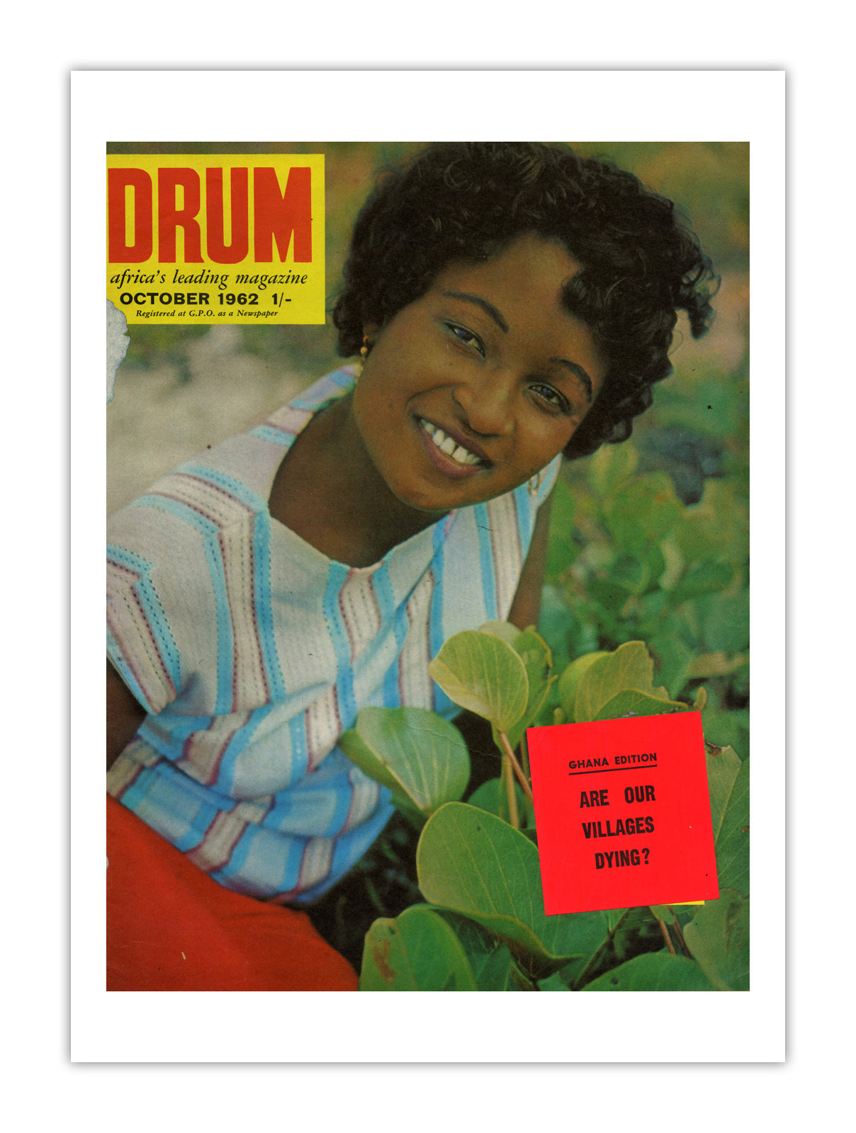 Ghana Drum Magazine cover, October 1962 – archival poster print