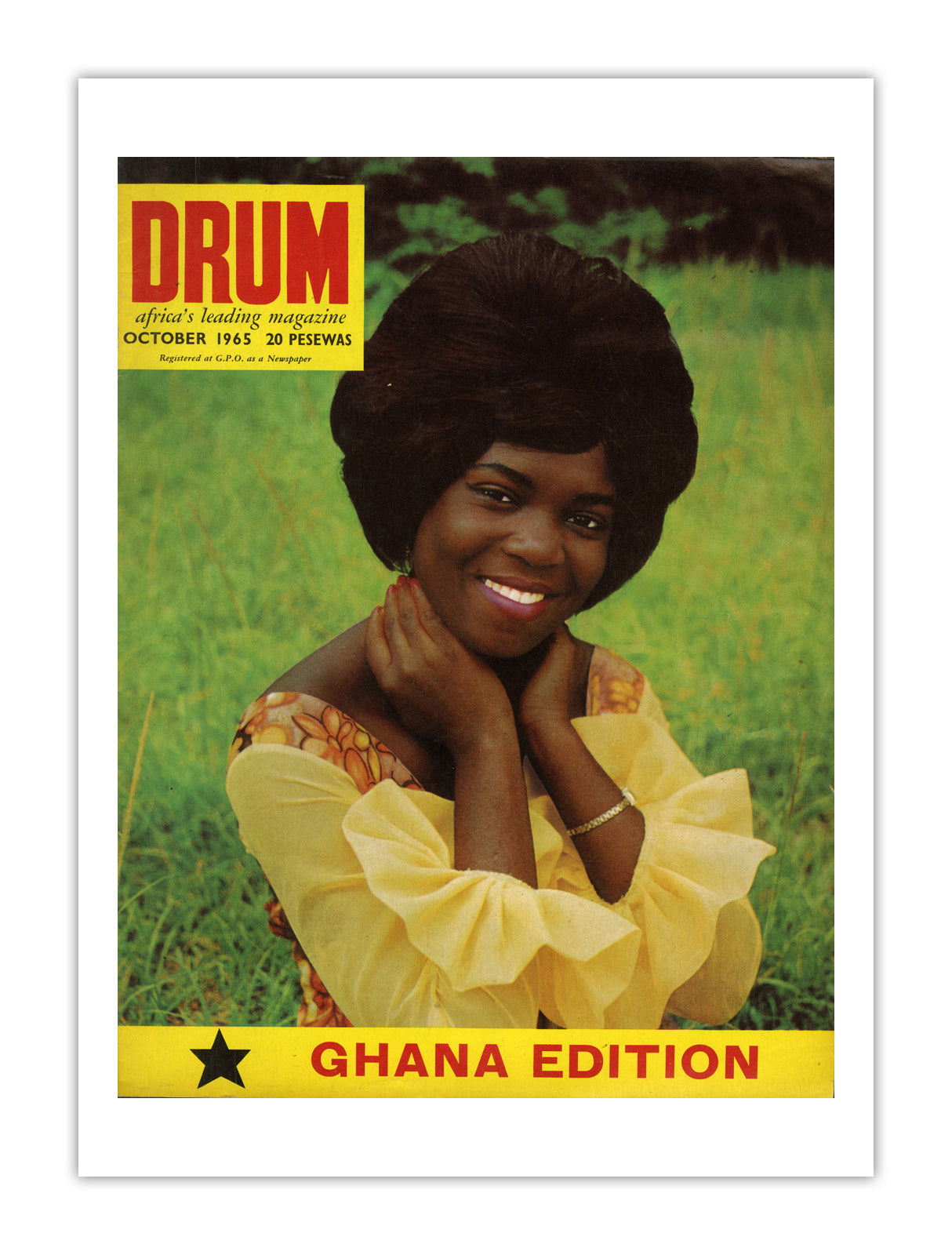 Ghana Drum Magazine cover, October 1965 – archival poster print