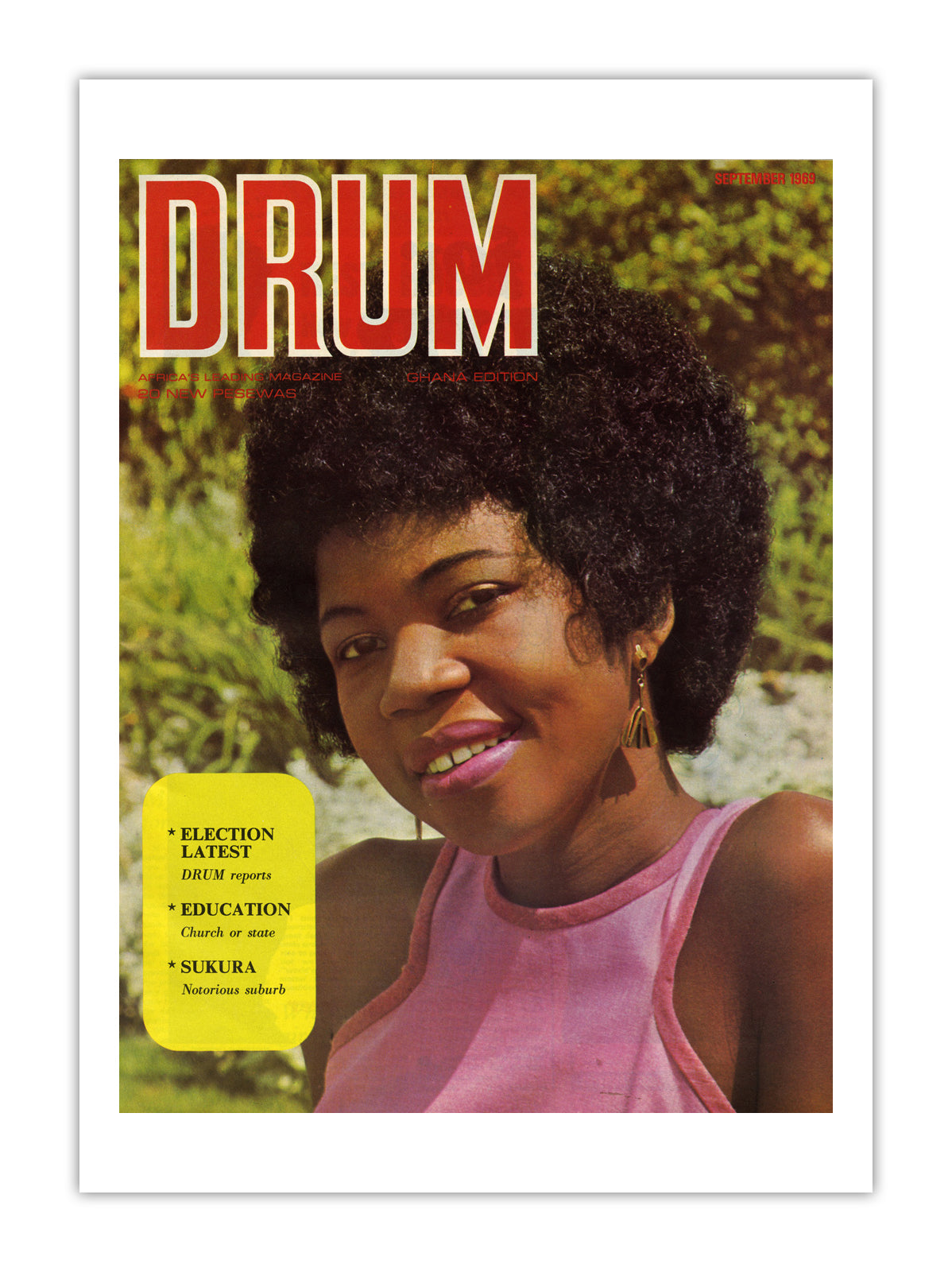 Ghana Drum Magazine cover, September 1969 – archival poster print