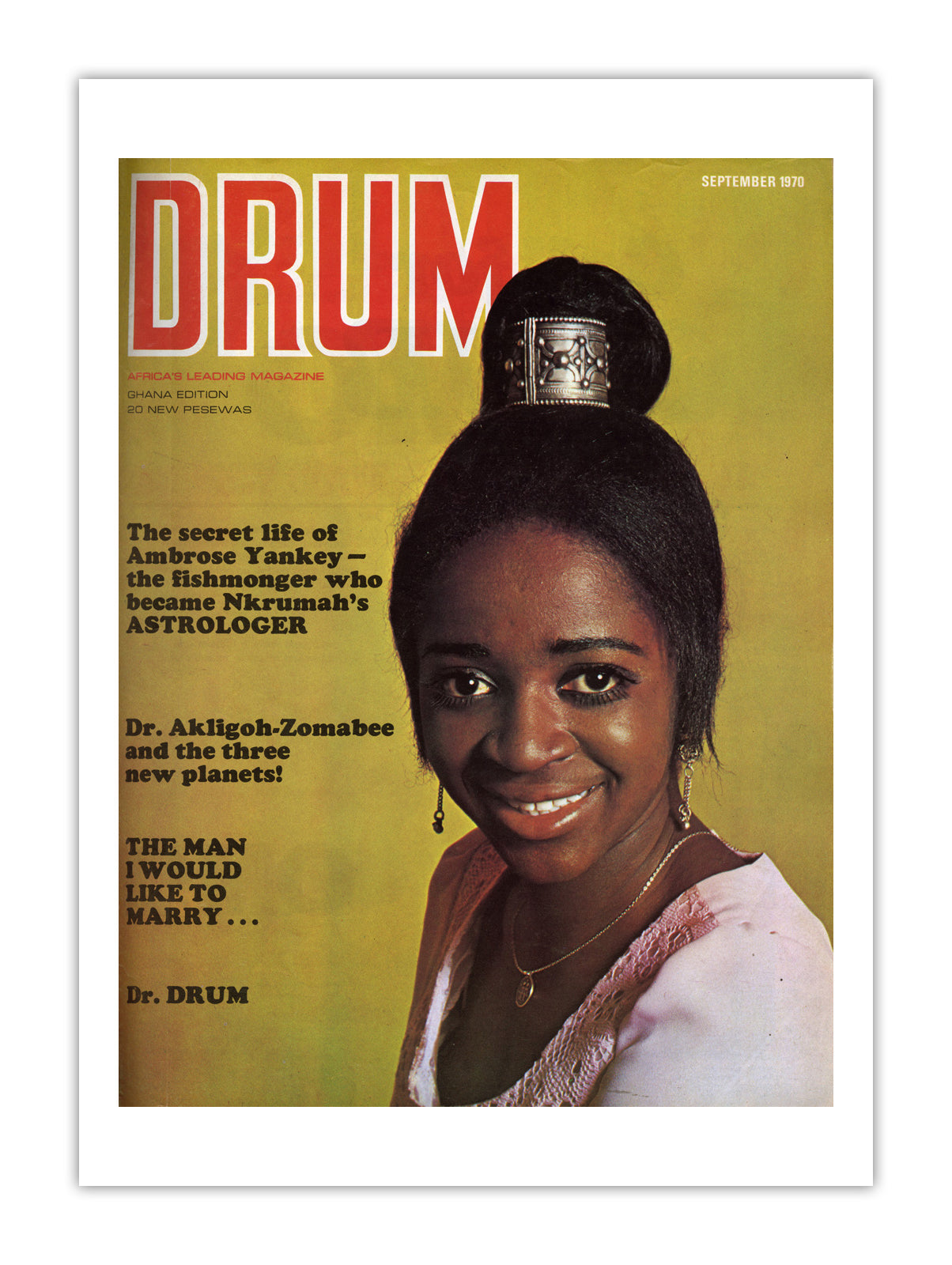 Ghana Drum Magazine cover, September 1970 – archival poster print
