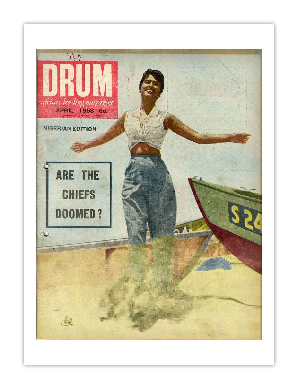 Nigeria Drum Magazine cover, April 1958 – archival poster print