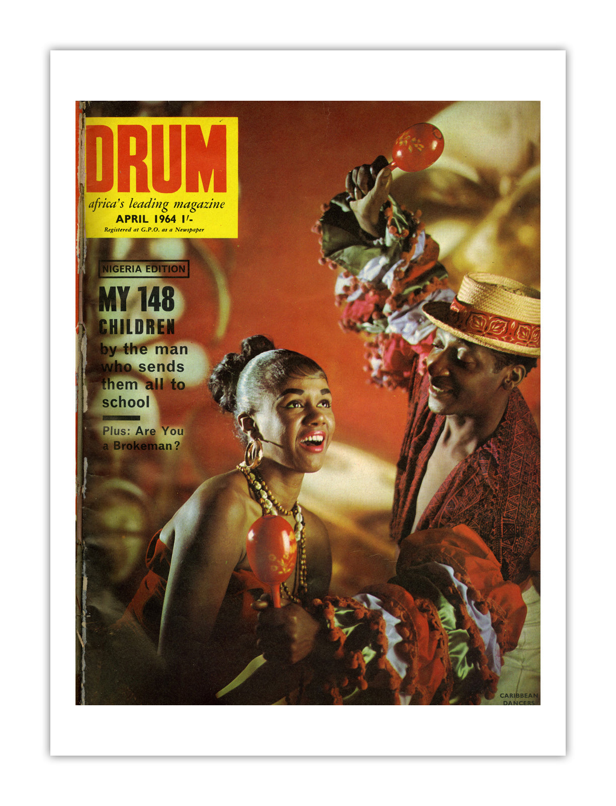 Nigeria Drum Magazine cover, April 1964 – archival poster print
