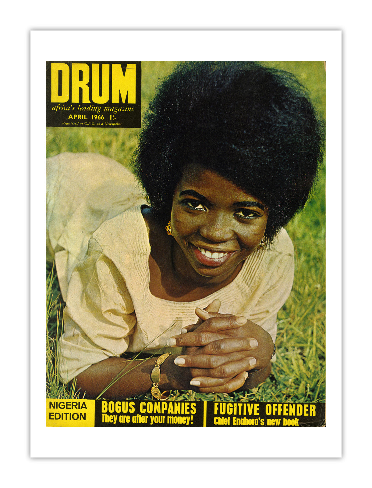 Nigeria Drum Magazine cover, April 1966 – archival poster print