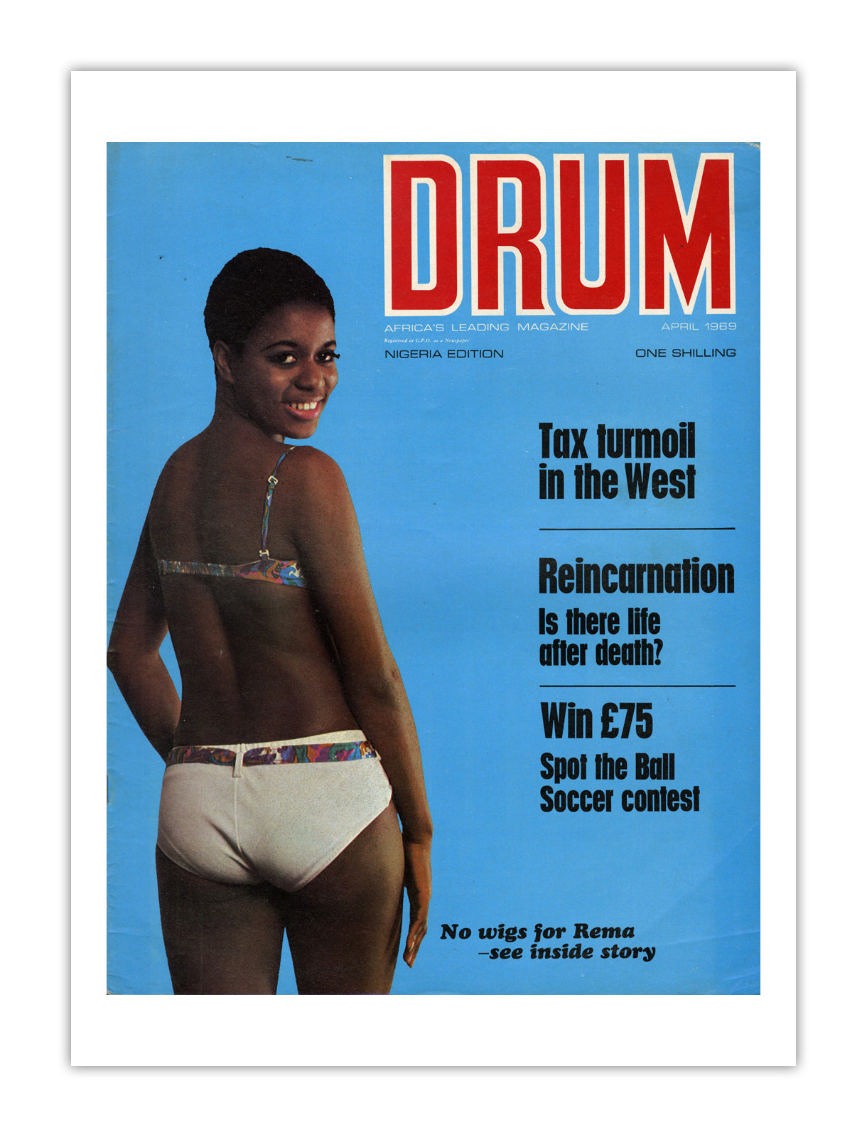 Nigeria Drum Magazine cover, April 1969 – archival poster print