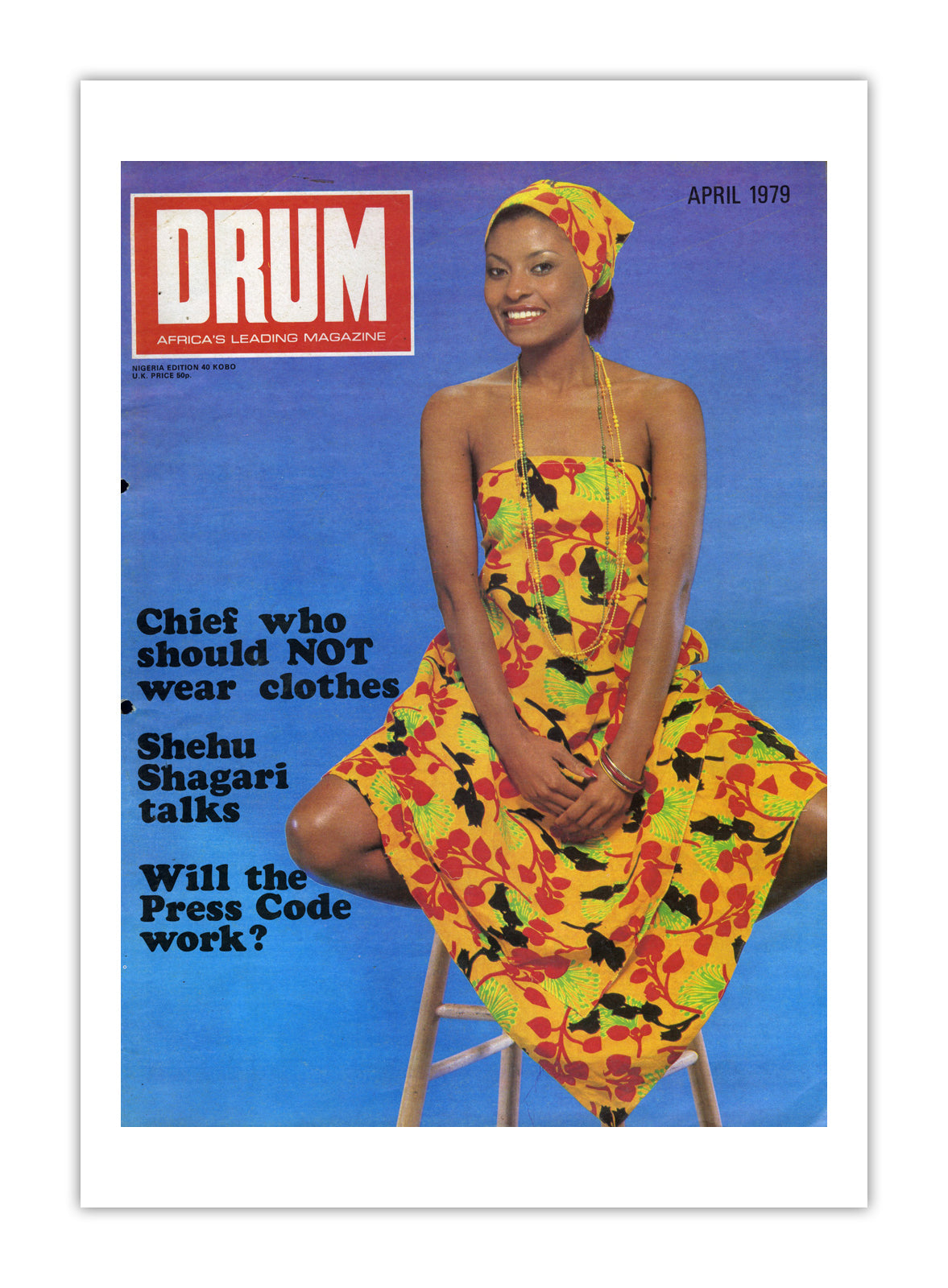 Nigeria Drum Magazine cover, April 1979 – archival poster print