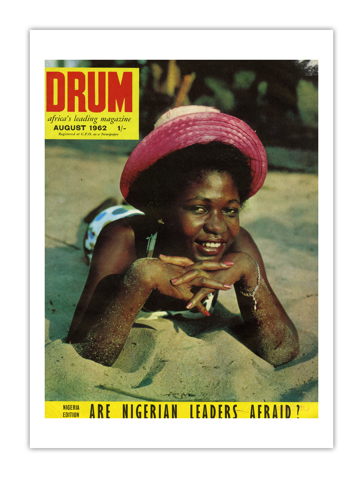 Nigeria Drum Magazine cover, August 1962 – archival poster print