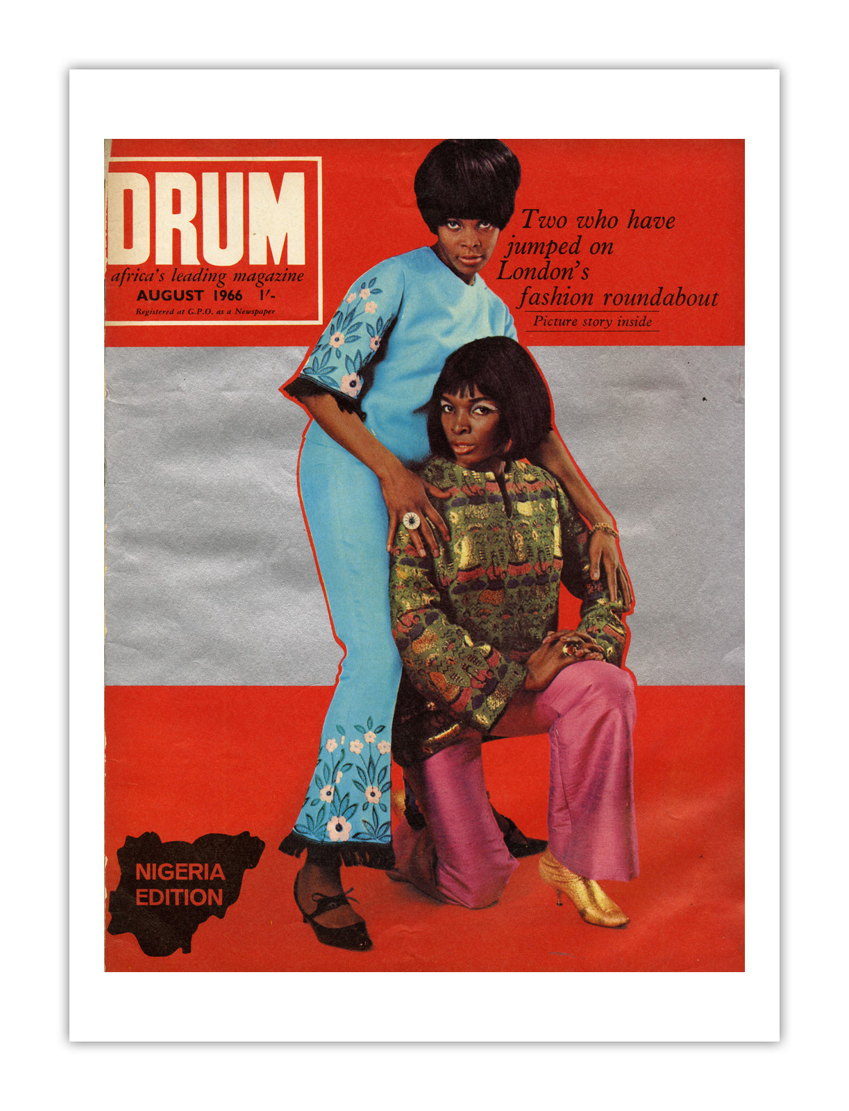 Nigeria Drum Magazine cover, August 1966 – archival poster print