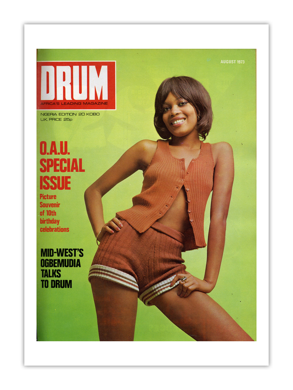 Nigeria Drum Magazine cover, August 1973 – archival poster print