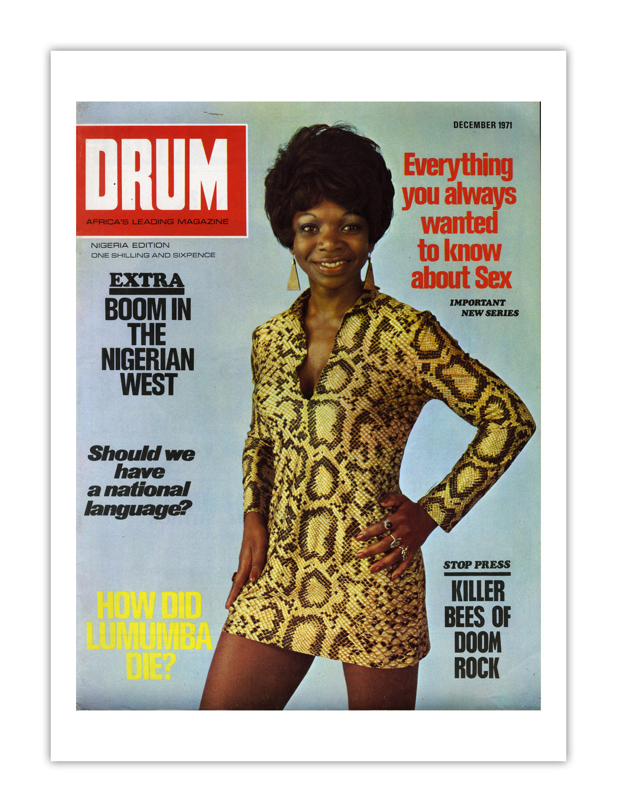 Nigeria Drum Magazine cover, December 1971 – archival poster print