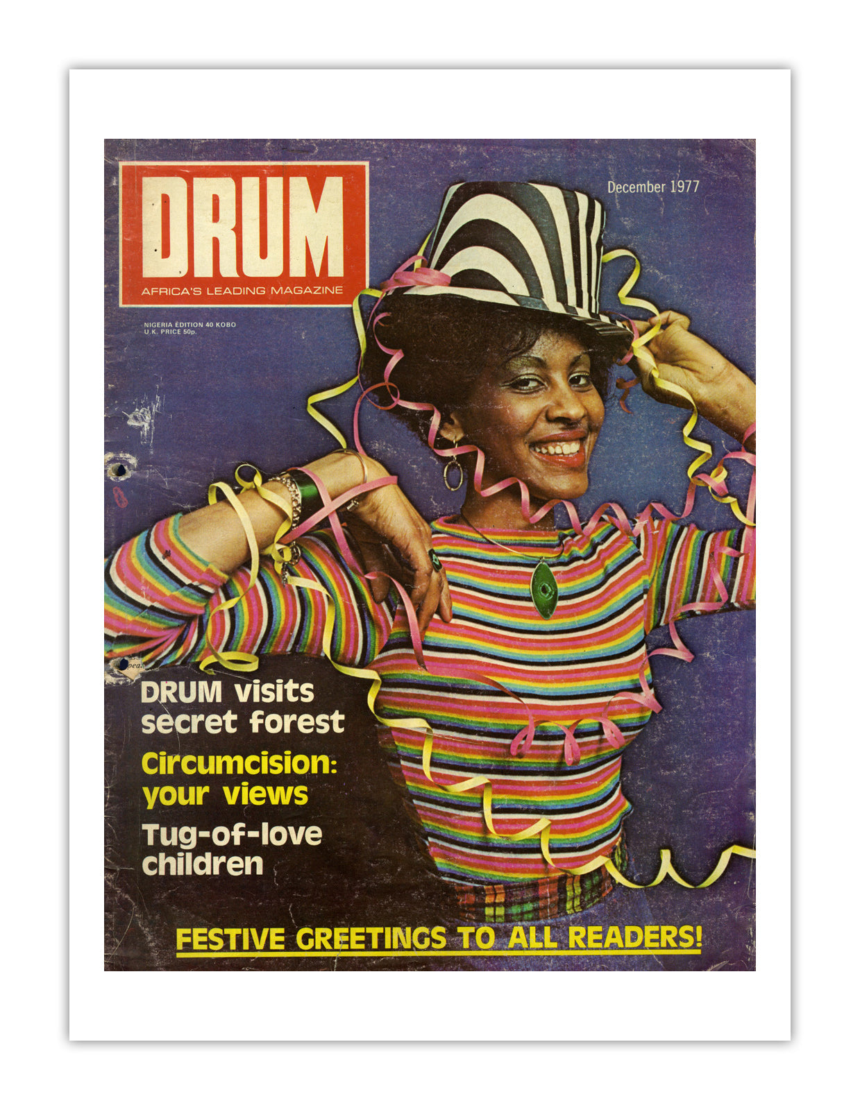 Nigeria Drum Magazine cover, December 1977 – archival poster print