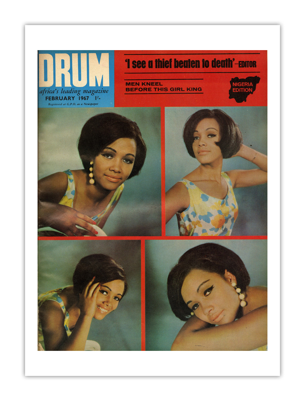 Nigeria Drum Magazine cover, February 1967 – archival poster print