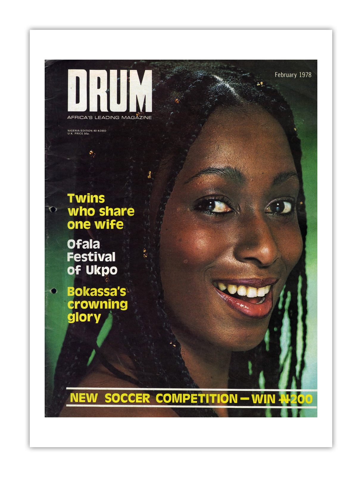 Nigeria Drum Magazine cover, February 1978 – archival poster print