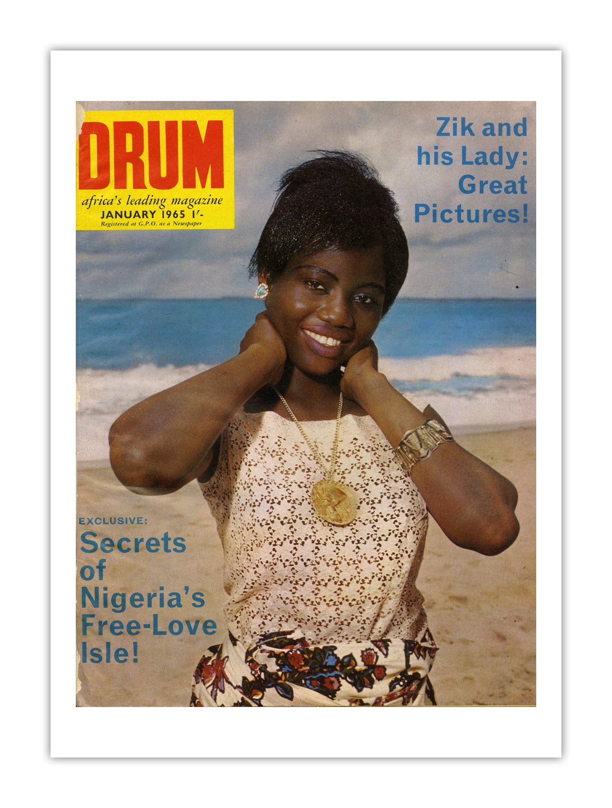 Nigeria Drum Magazine cover, January 1965 – archival poster print