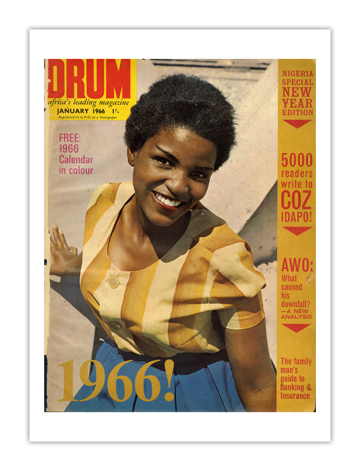 Nigeria Drum Magazine cover, January 1966 – archival poster print