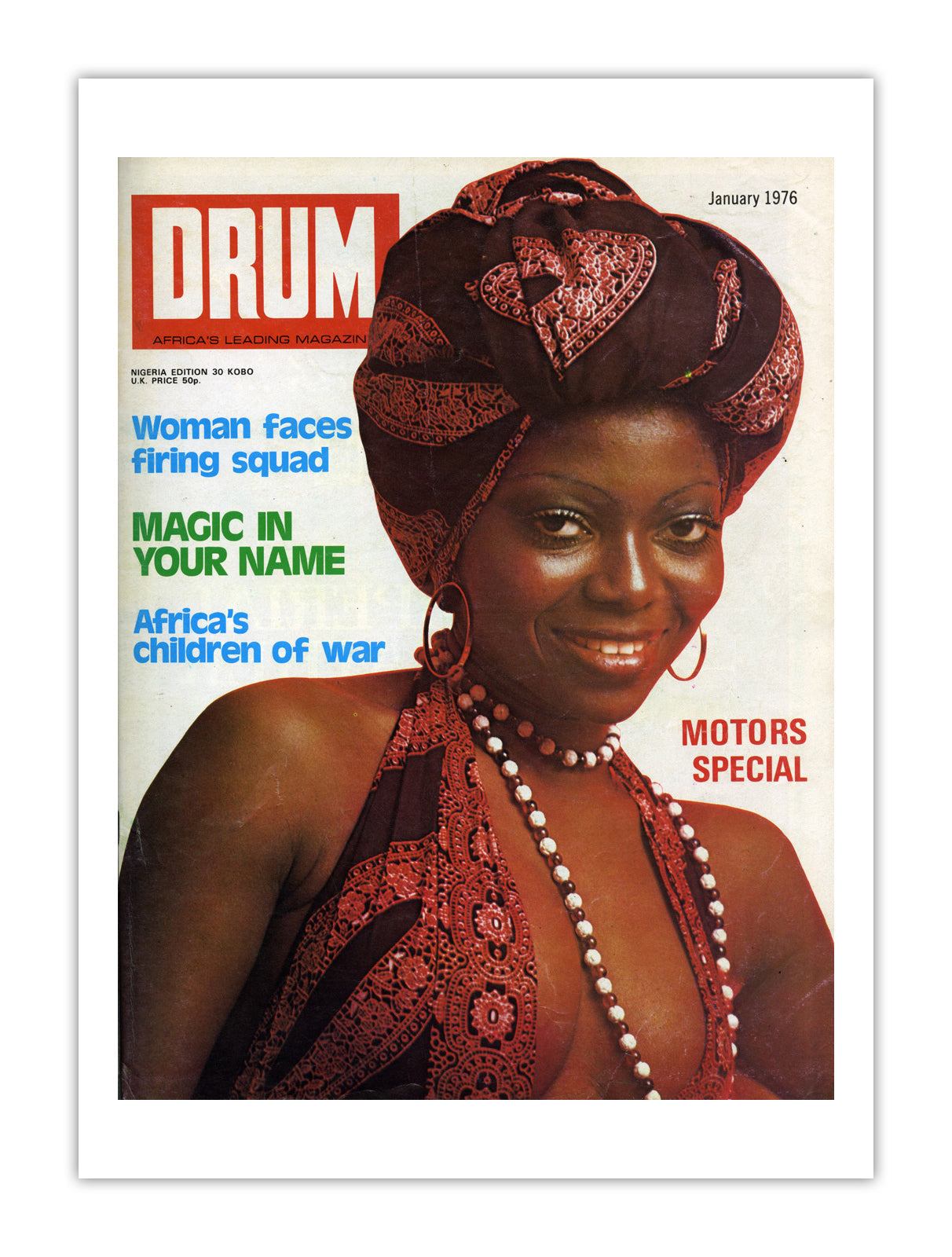 Nigeria Drum Magazine cover, January 1976 – archival poster print
