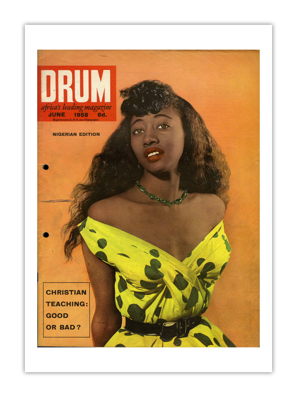 Nigeria Drum Magazine cover, June 1958 – archival poster print