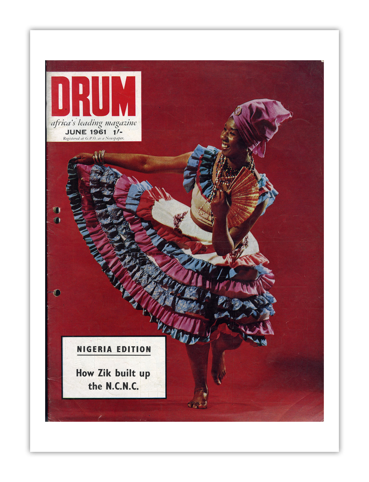 Nigeria Drum Magazine cover, June 1961 – archival poster print
