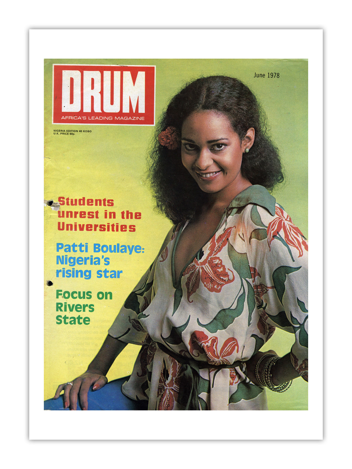 Nigeria Drum Magazine cover, June 1978 – archival poster print