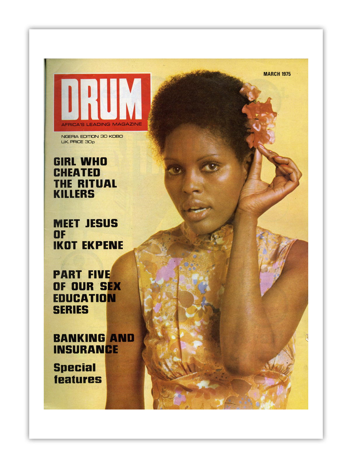 Nigeria Drum Magazine cover, March 1975 – archival poster print